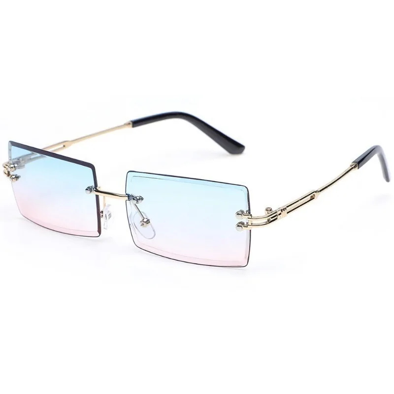 Retro Women Sunglasses Brand Designer Fashion Rimless Gradient Sun Glasses Shades Lady Cutting Lens Ladies Frameless Eyeglasses image 4