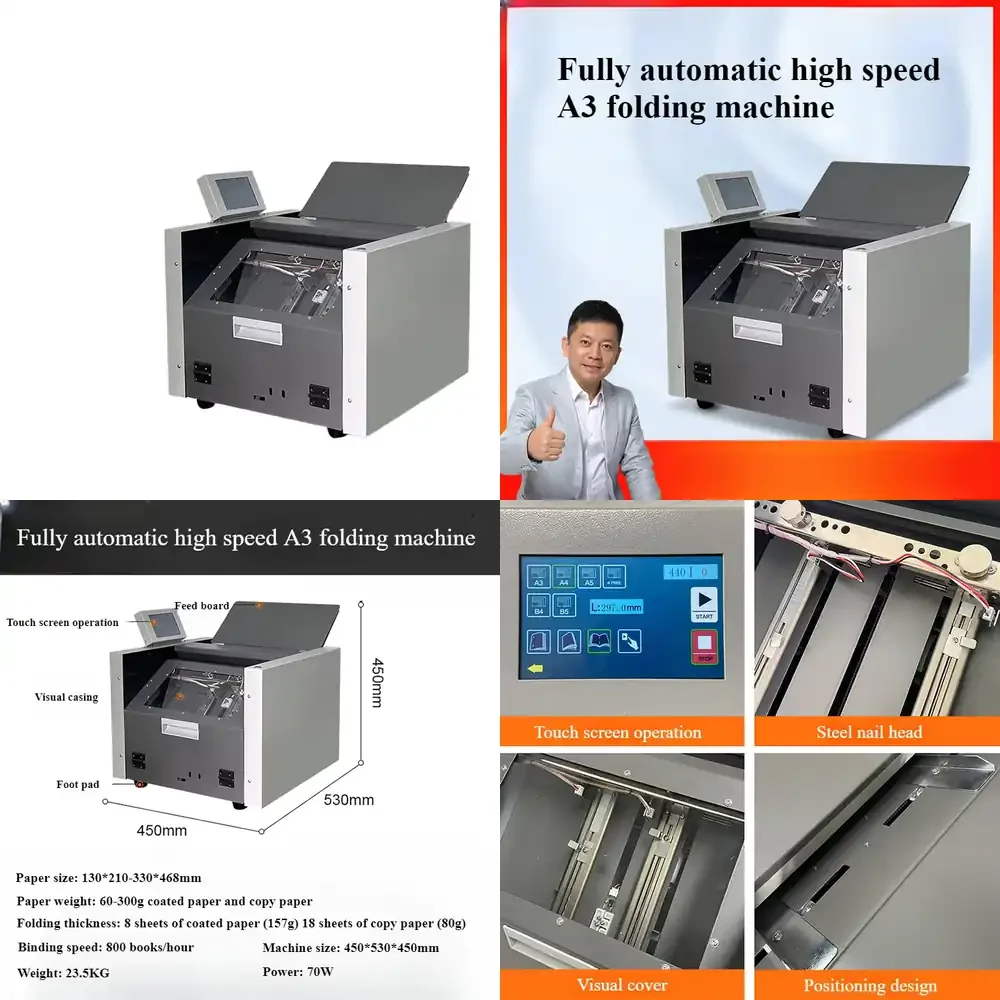 

BAOYU S660 Fully Automatic Glue Binding Folding Machine A3 Electric Manual Saddle Stitch Flat Binding 800 Books/Hour