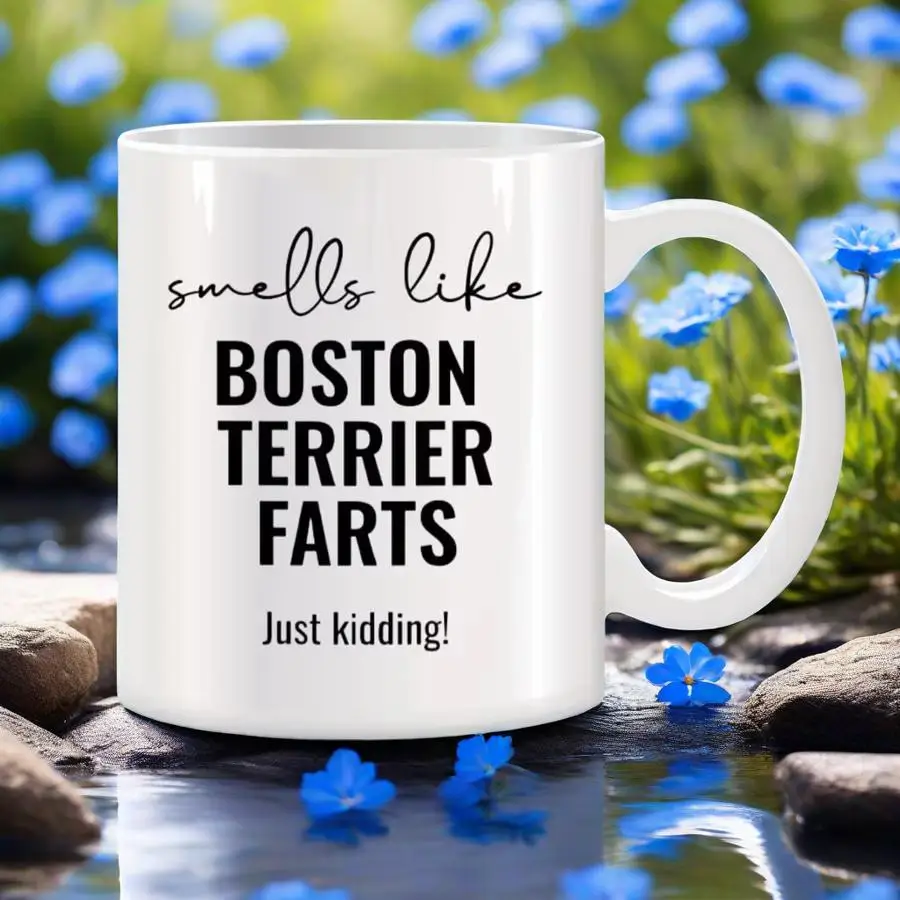 Original Cup Boston Terrier Farts Gifts Mug Cute Mugs Coffee Cups Mug for Tea Drinkware Personalized Gift Rare Ceramic Funny Bar
