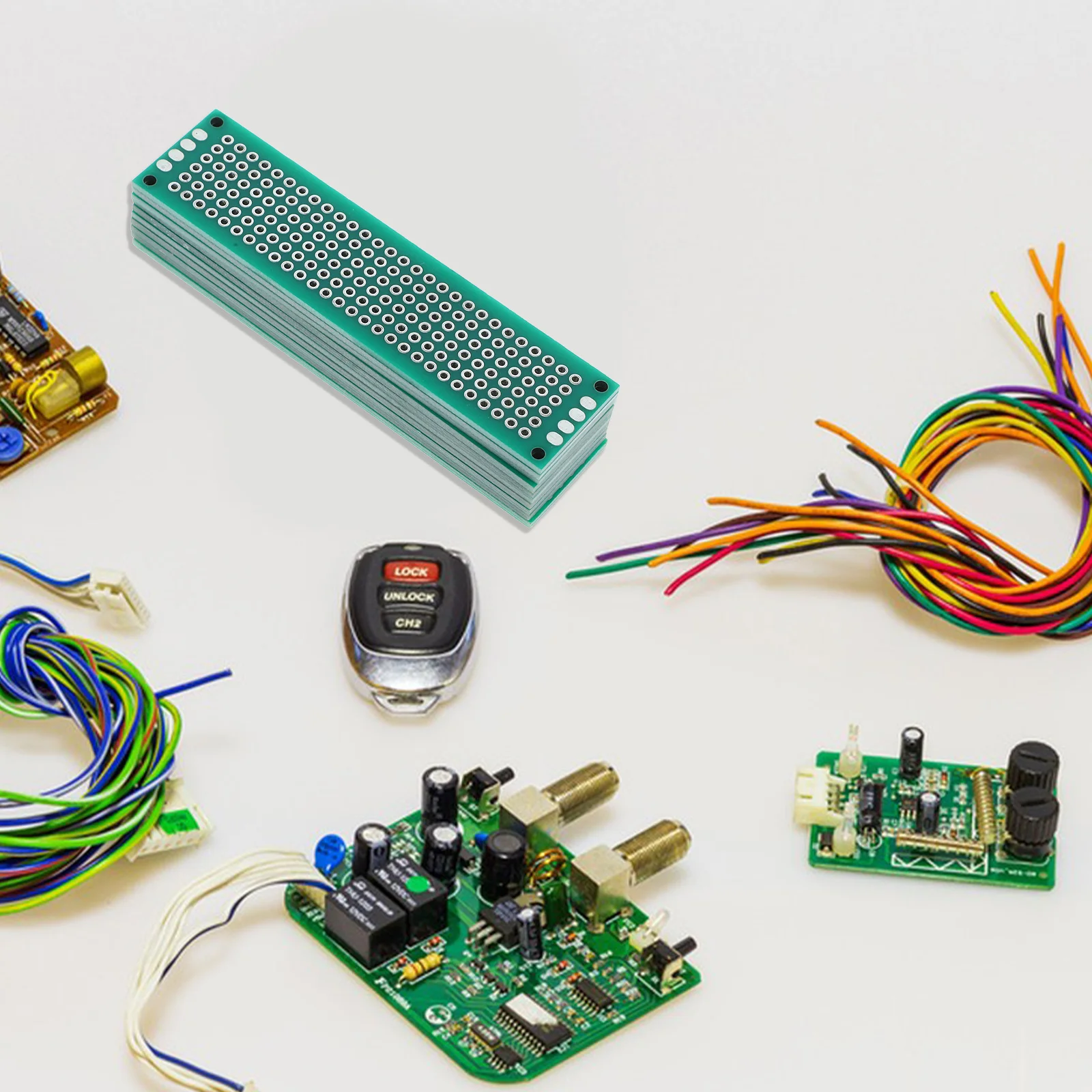 

10 шт. двусторонних печатных плат 2x8 см, универсальные паяемые платы для электронных проектов, DIY-экспериментов и обслуживания