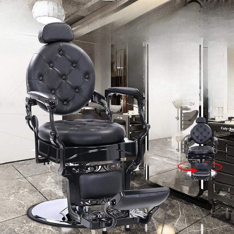 

Ретро парикмахерское кресло, мужской гидравлический большой насос, подъемная стрижка, можно поставить триммер для бритья бровей