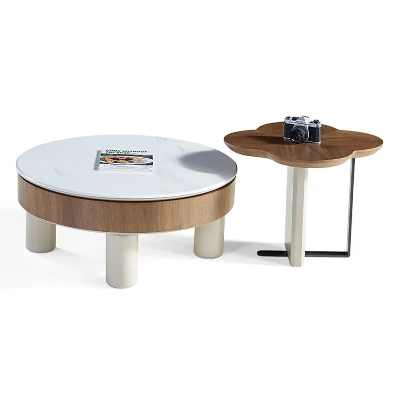 Simple marble solid wood coffee table living room home high-end coffee table