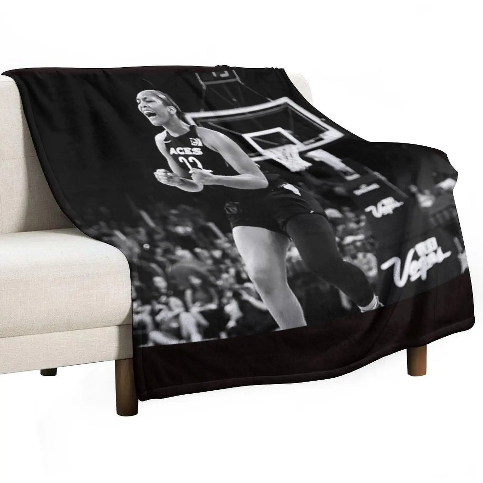 

A'ja Wilson - Black / White Throw Blanket Camping Luxury Throw Blankets Sofas Of Decoration wednesday Blankets