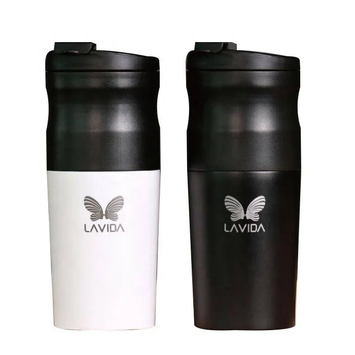 Wholesale Customized Printed MultifunctionTravel Cup Stainless Steel Insulated Electric Grinding Coffee Mugs