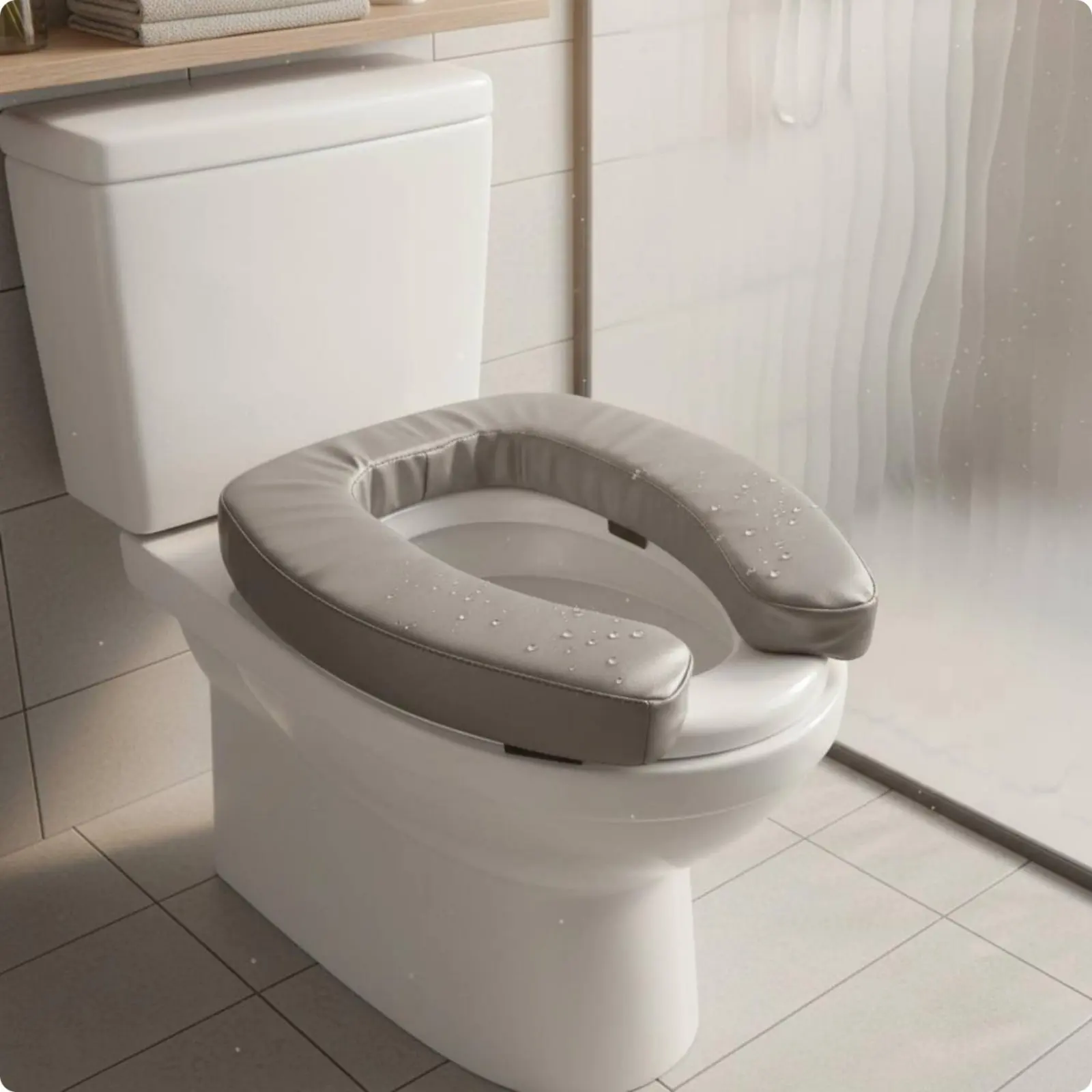 

Padded Toilet Seat Cushion Soft Waterproof Toilet Seat Cover Bathroom Aid Easy to Clean Universal Fit