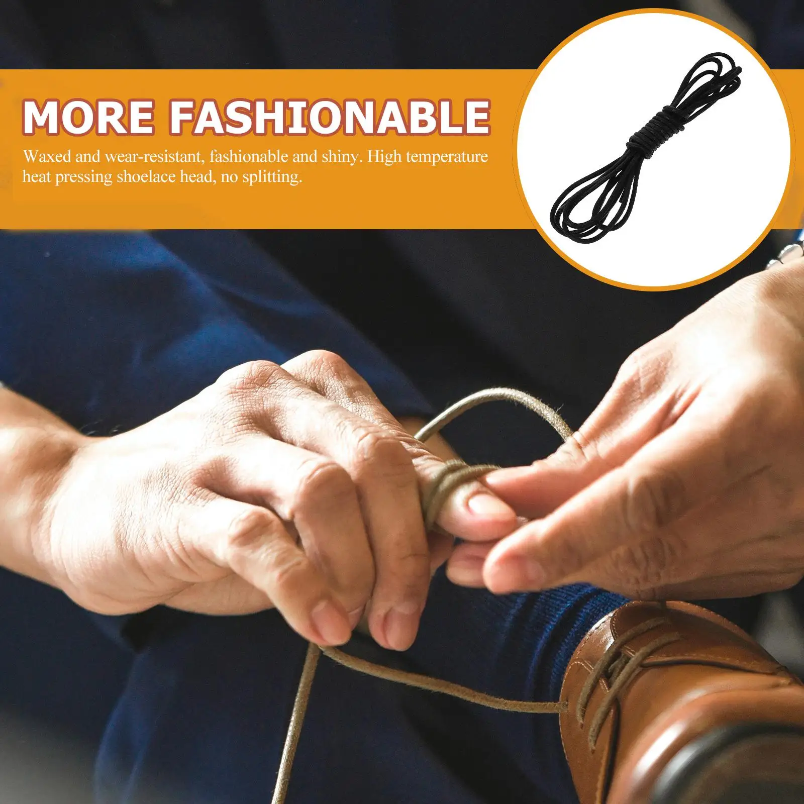 Business Boot Laces Woman Men's Sneakers Round Shoelaces for Polyester Yarn Waxed Dress
