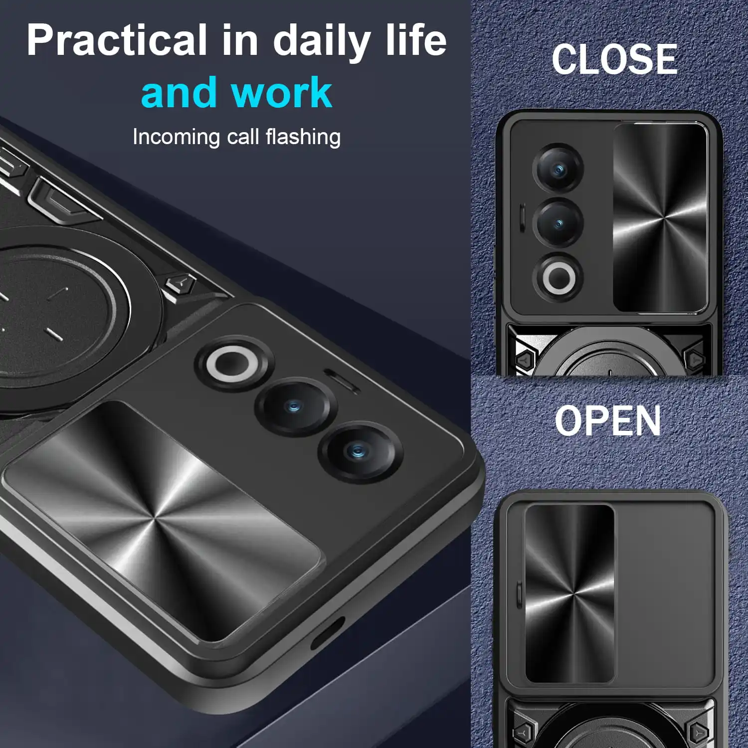 Case for itel S25 Magnetic Slide Camera Protection itel S25 Ultra 4G S23+ S23 Cover 360 Rotate Kickstand Armor Ring Funda Capa