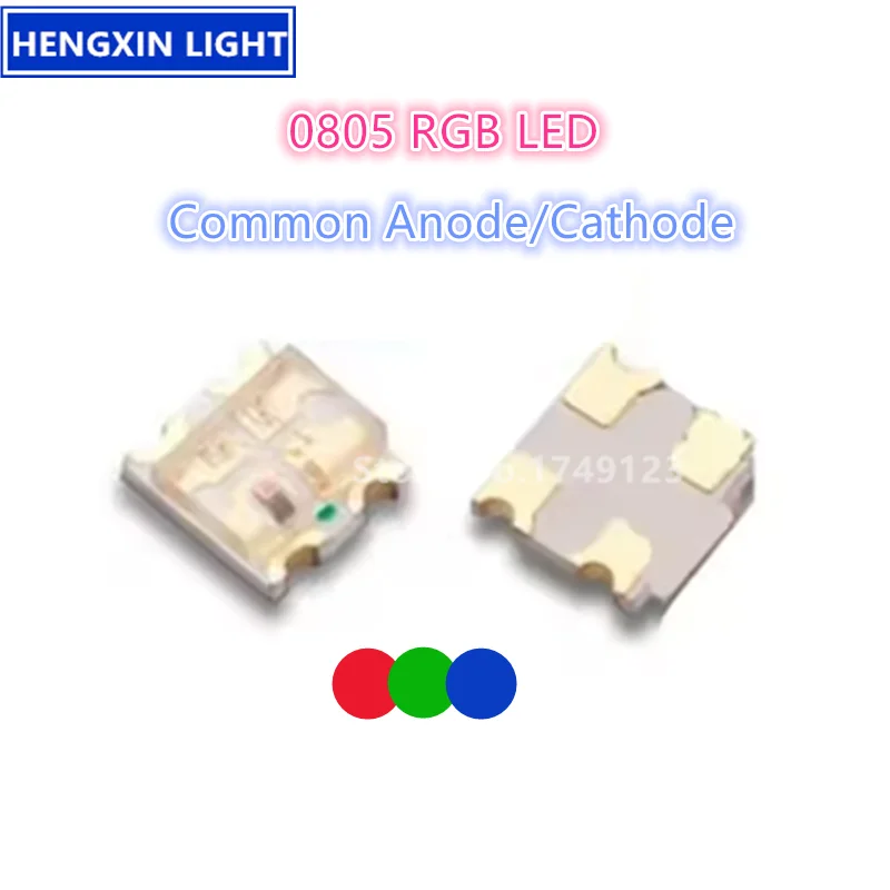 

0805 RGB SMD светодиод, общий анод/катод, бортово-сине-зеленый, полноцветные лампы 1,6*1,5 мм/2,0*1,2 мм