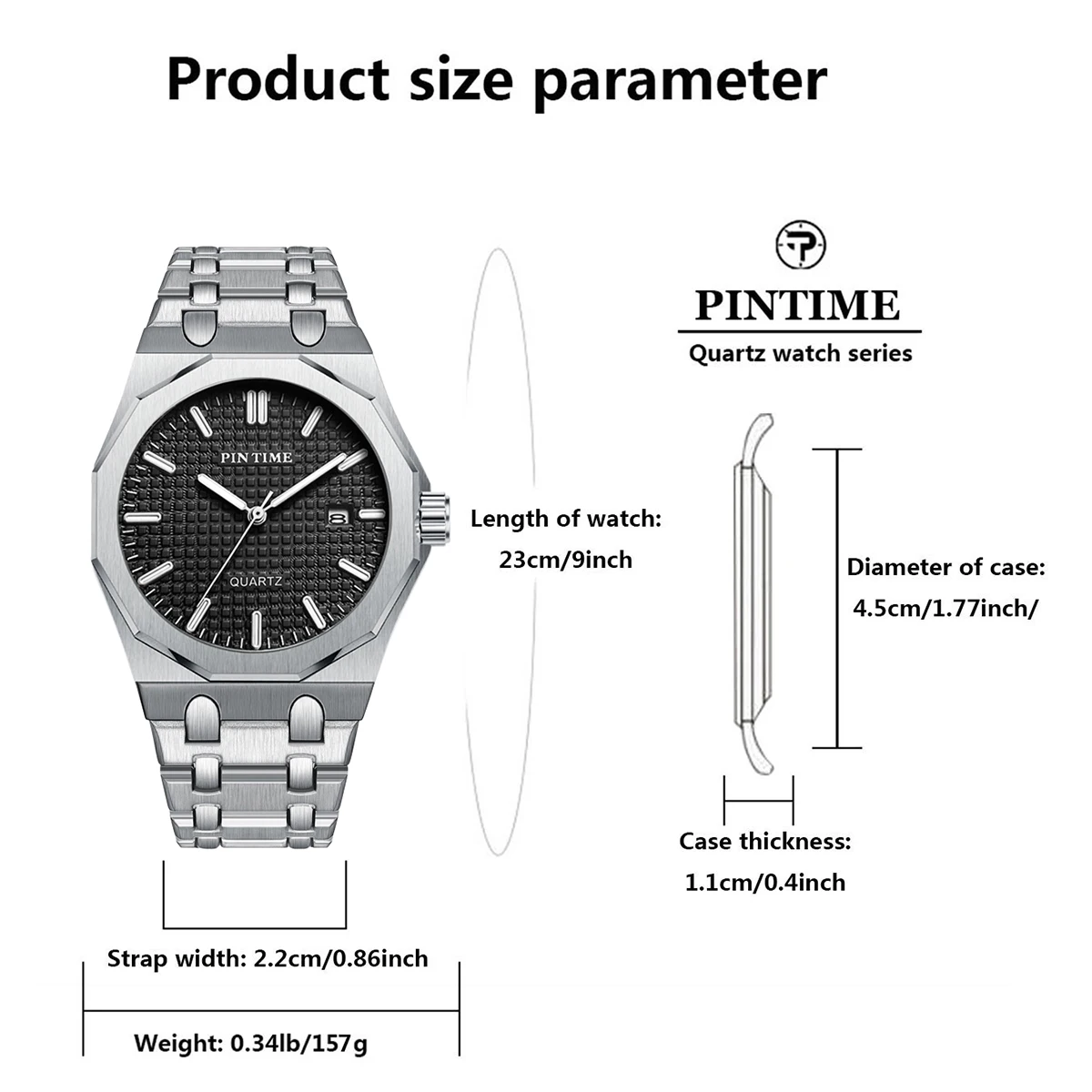 1pc Men's Quartz Watch, 12-Sided Stainless Steel Strap, Hollowed-Out Face, Waterproof and Luminous Fashionable Business Calendar