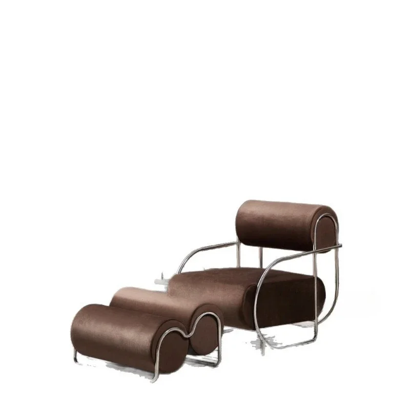 

Medieval modern villa minimalist leisure chair high-end sofa ch air small apartment stainless steel