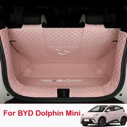 Full Coverage Leather Trunk Mat For BYD Dolphin Mini Seagull 2023-Present Boot Liner Tray Waterproof Mud Protector Cargo Carpet