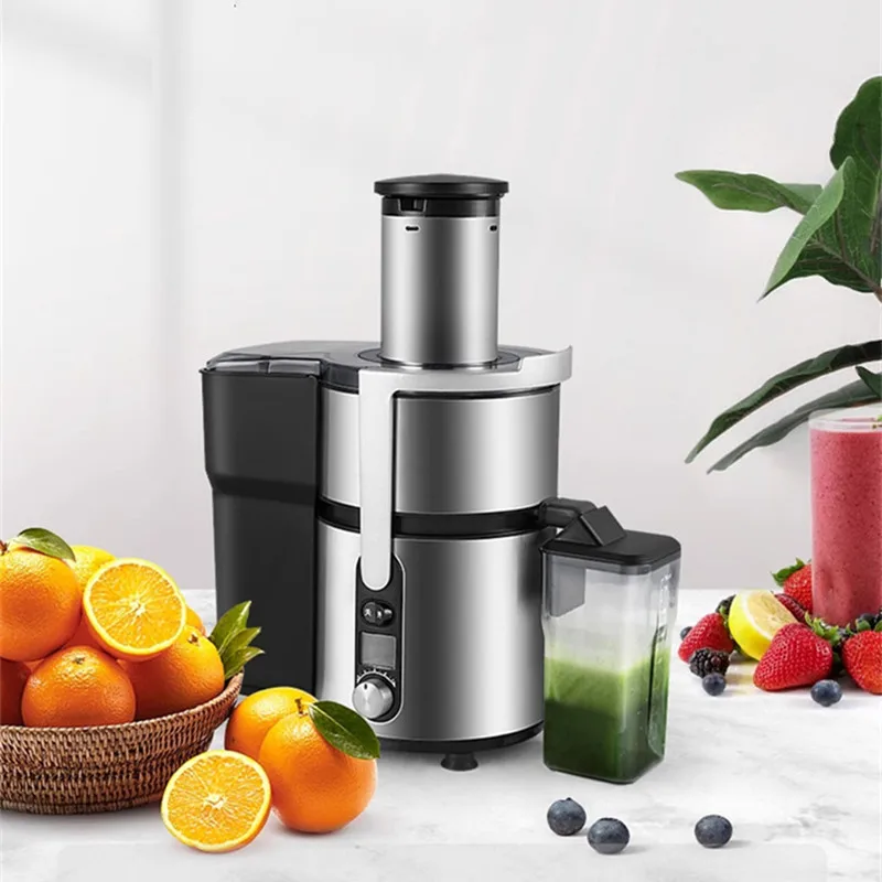 ماكينة صنع العصير، خلاط عالي السرعة 1250 وات للفواكه/الخضروات، خالي من مادة BPA 304 من الفولاذ المقاوم للصدأ، سهل التنظيف وهادئ، منزلي