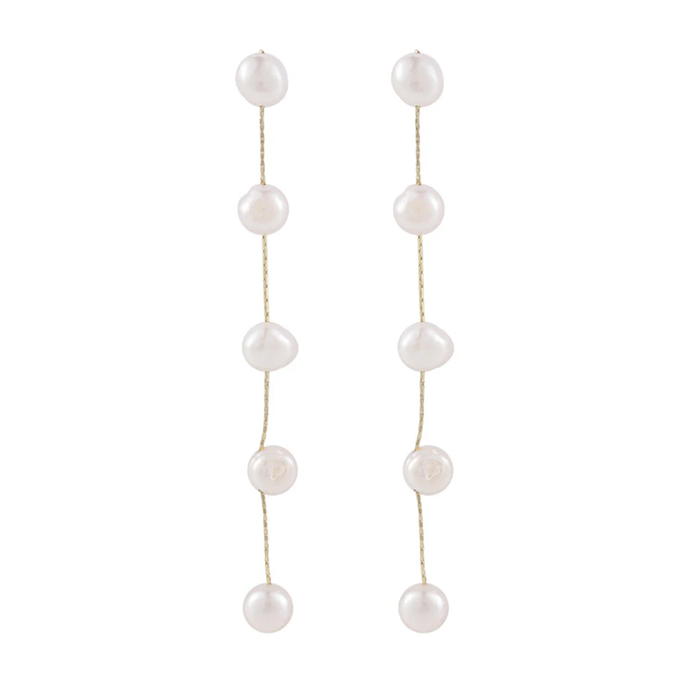 

Pearl Earrings for Women Long Dangle Drop Pendant Korean Jewelry Pearl Ear Rings Accessories Summer Beach Birthday Clubs