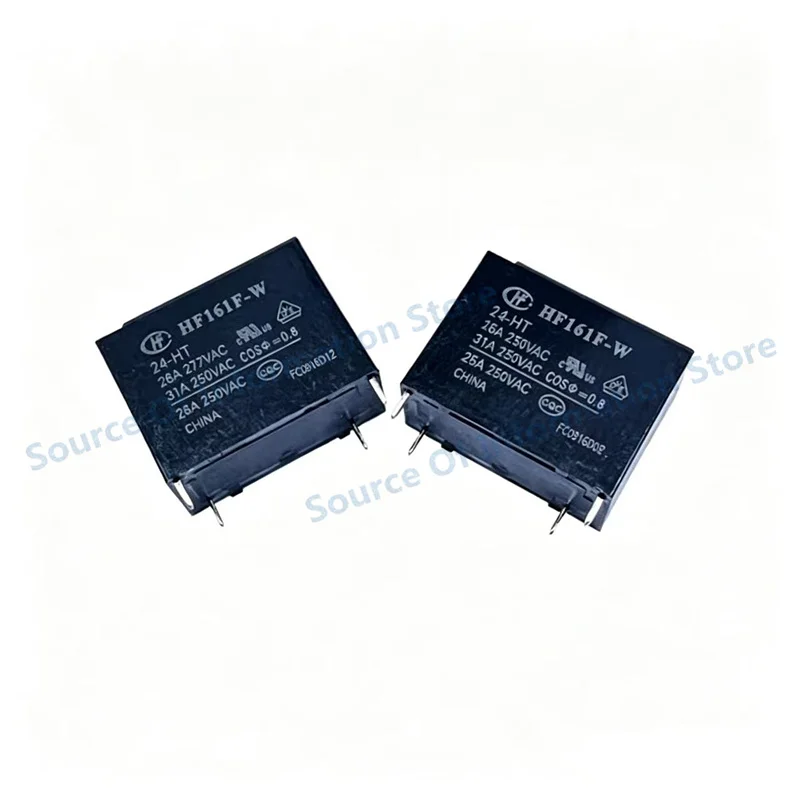 5Pcs HF161F‑W‑12‑HT HF161F‑W‑24‑HT Hongfa Relay, DC12V DC24V Coil, 26A 277VAC PCB Power Relay