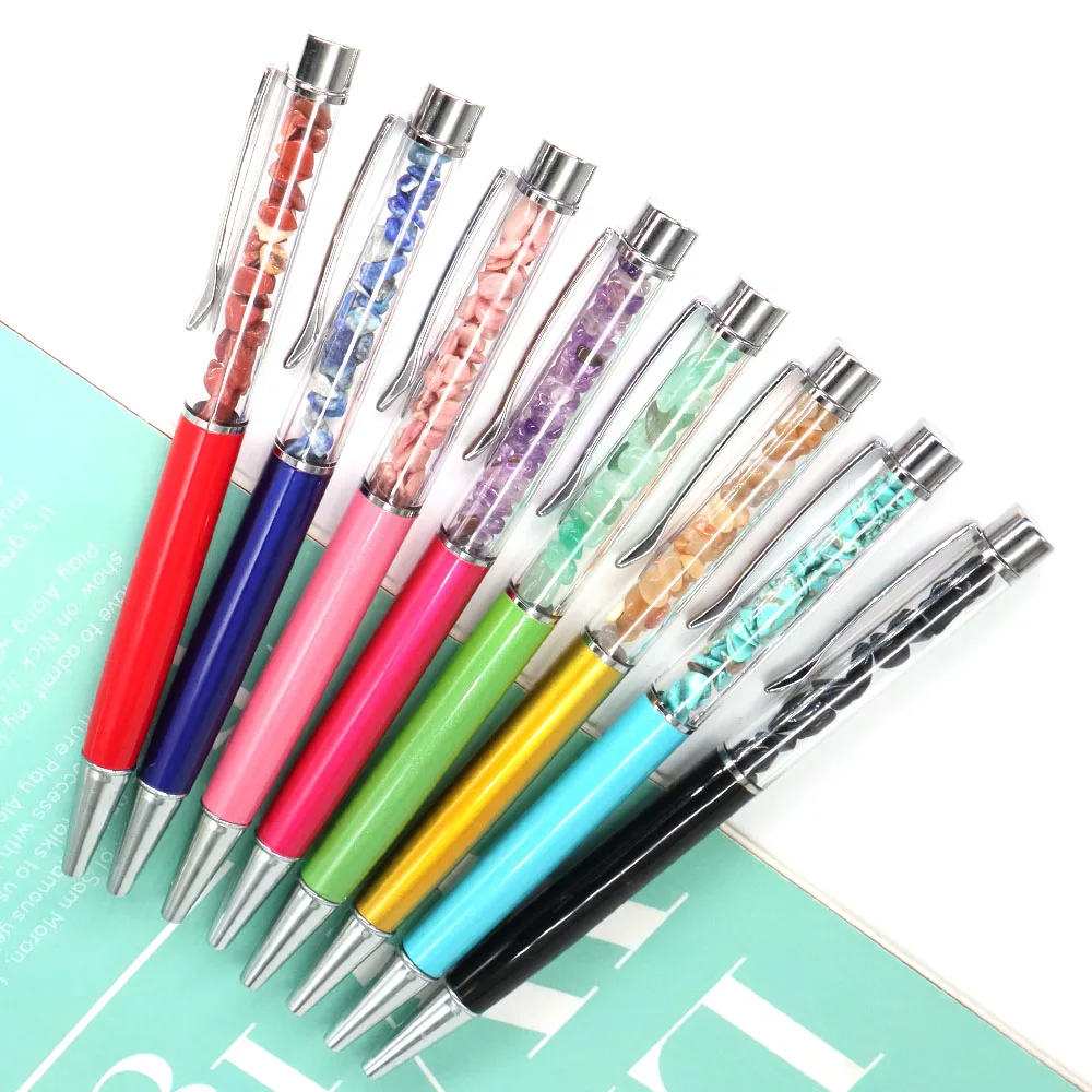 

Crystal Ballpoint Pen Natural Stone Reiki Healing Energy Gemstone Ballpen Fashion Creative Gifts Stationery Office School Supply