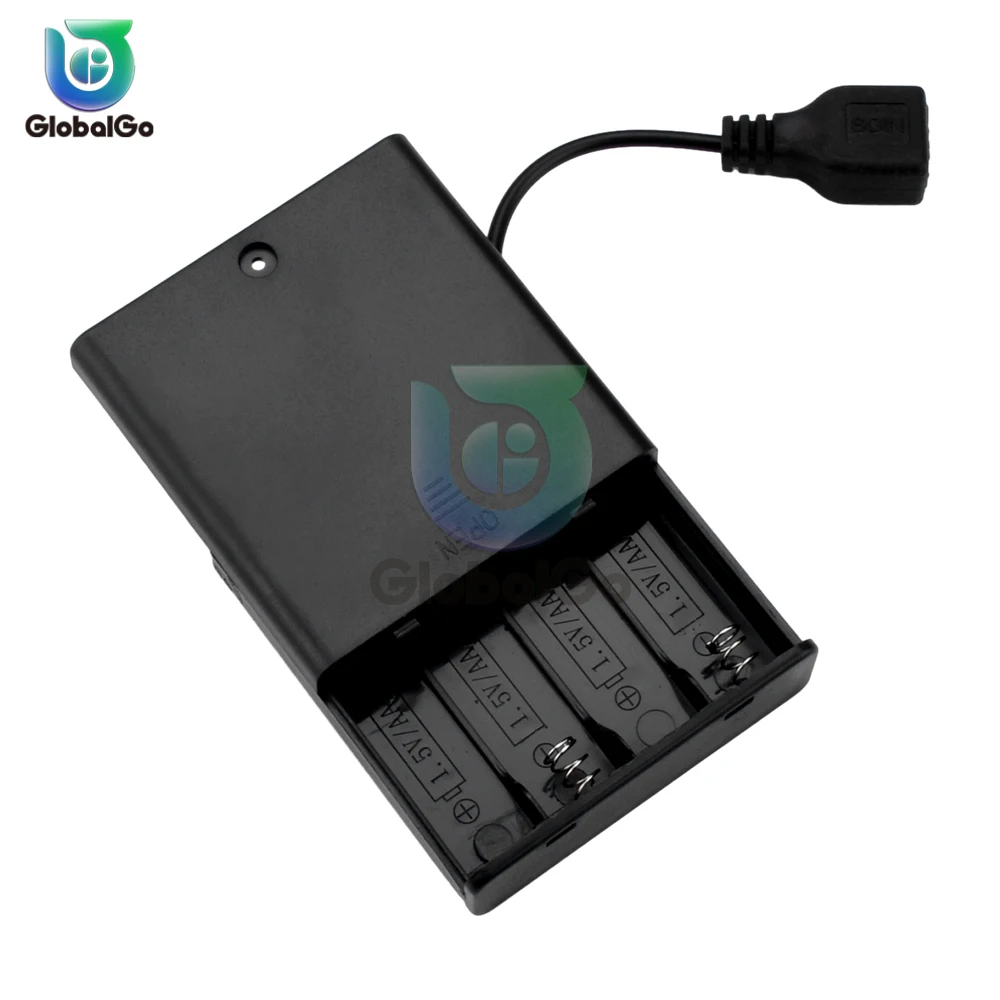 DC 4.5V Portable Mini AA Battery Holder Storage Box Case USB Power Supply Battery Box For 5050 3528 2835 LED Strip Light