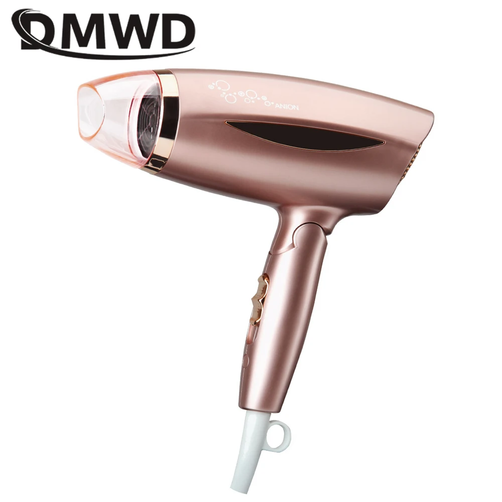 DMWD elextric hair dryer hot /cool wind  2 gears adjustable portable hair dryer for travel foldable machine highw power 1800W EU