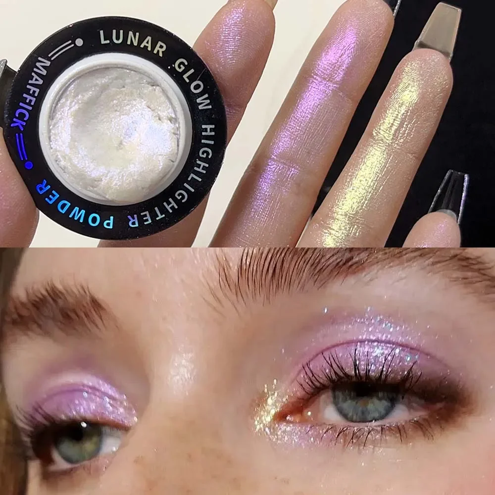 Shimmer rozświetlacz w proszku monochromatyczny Planet Contour Illuminator makijaż dla kobiet błyszczący przezroczysty puder o wysokim połysku rozjaśniający twarz