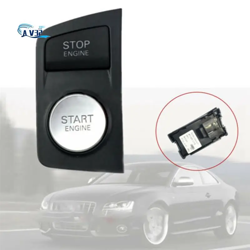 

AV32-1 PCS Start Stop Engine Button Switch Button Black & Silver ABS Car For A6 C6 S6 RS6 2009-2011