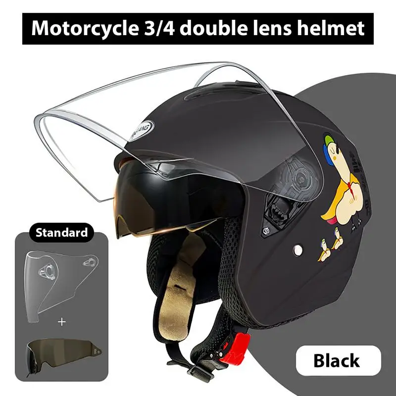 Hard Hat Cycling Hard Hat Head Protector Electric Motorcycle Supplies Safety Face Cycling Hats 3/4 Open Face Headgear For Men