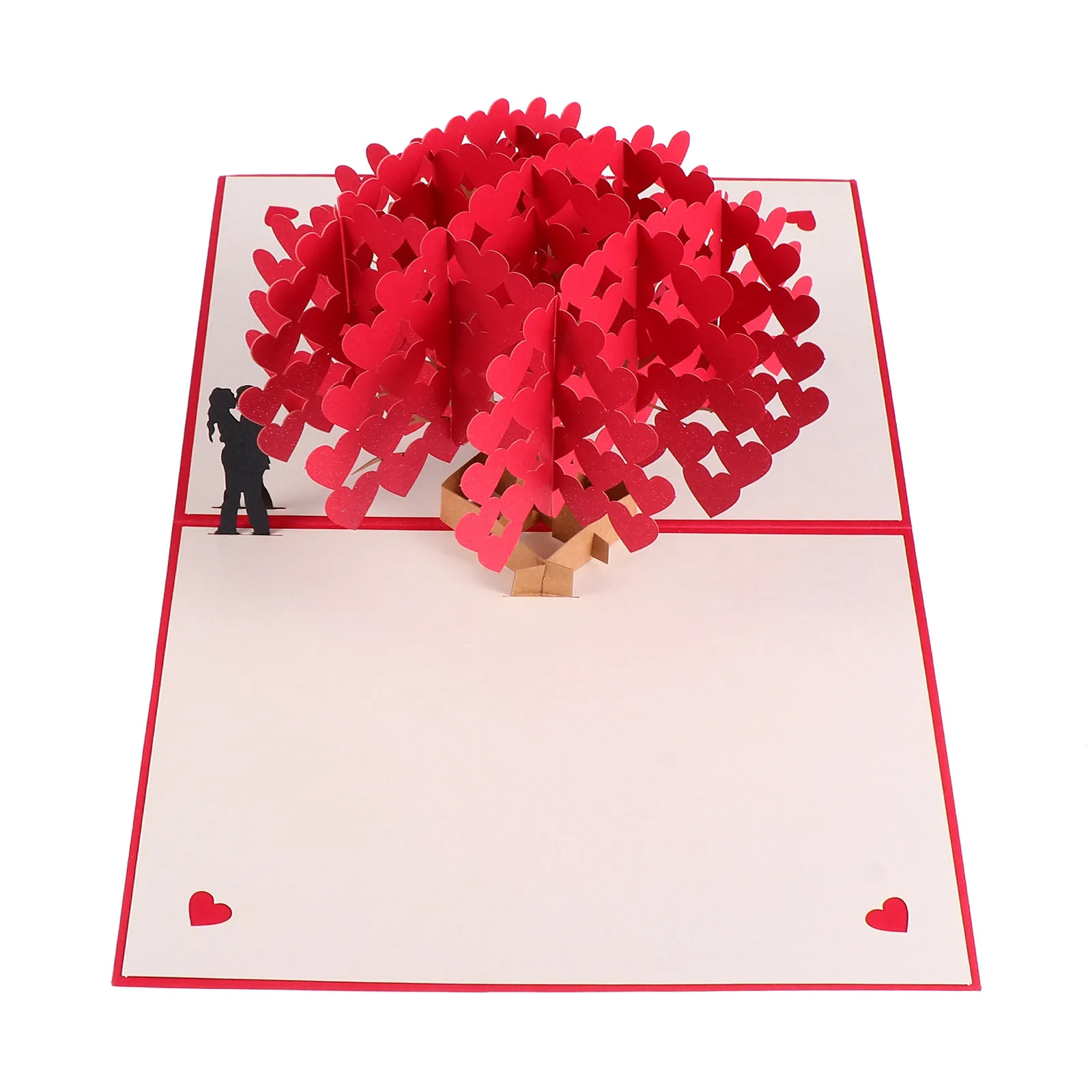 

1Pcs Love Heart Tree Greeting Card Romantic -Up Message Card for Valentine's Day Anniversary Birthday Blessing