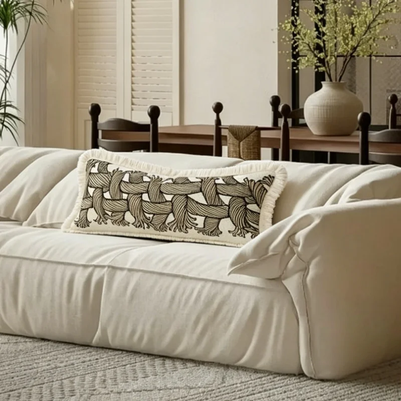 Retro Brown Color Pillows Luxury Plants Jacquard Cushion Case Modern Square Decorative Pillow Cover For Sofa Chair Home Decorae