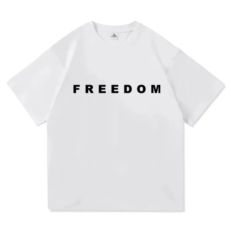 Freedom Charlie Kirk T-shirt Loose Casual Female/Male Tshirts Unisex Streetwear America American Fashion Women T Shirts