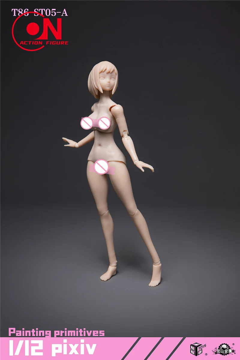 86TOYS 1/12 T86-ST05/06 Female Plump Buttock Joint Body 6'' Soldier Super Flexible Big Bust Articulated Action Figure