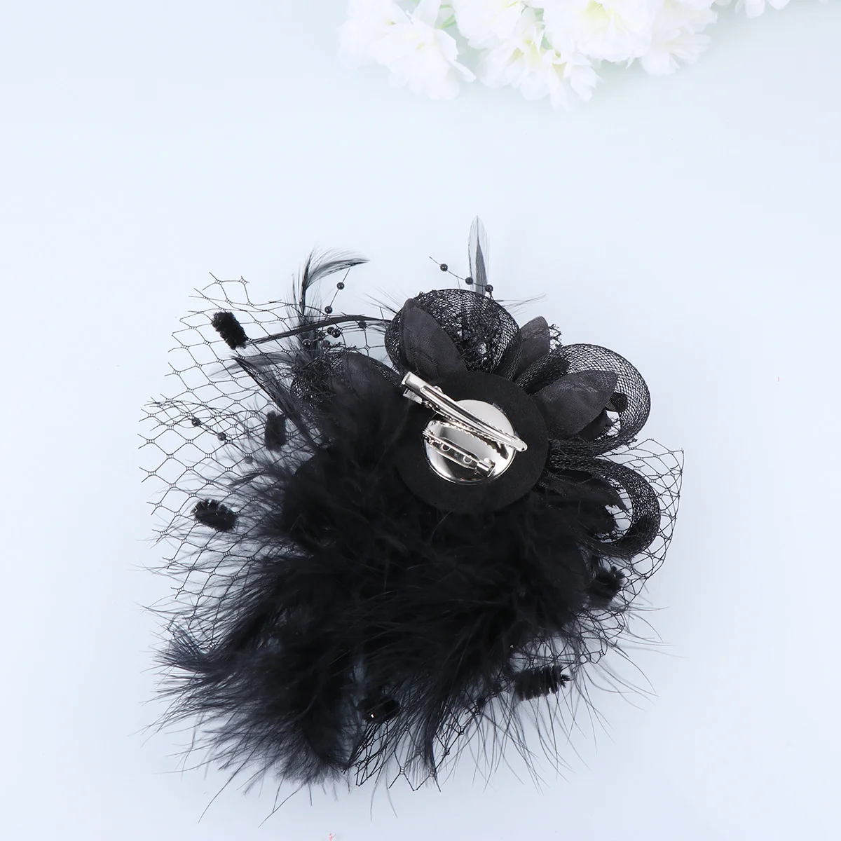 

Черные женские заколки для волос с цветком, свадебные сетчатые заколки для волос, легкий свадебный головной убор для чаепития, женские заколки для волос