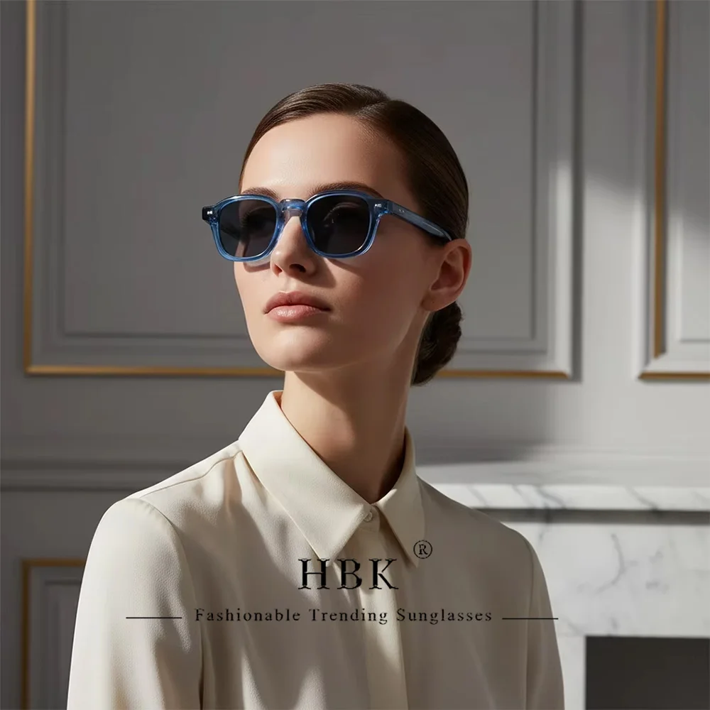 

Солнцезащитные очки HBK Polarized Vintage Round для мужчин и женщин, маленькая оправа, высококачественная ацетатная оправа, для вечеринок, путешествий и активного отдыха