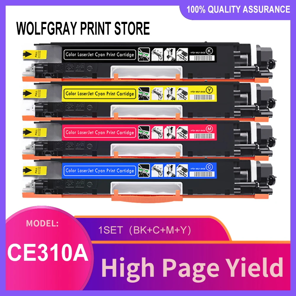 4Pk compatible toner cartridge for HP 126A CE310A 310a CE311A 311a CE312A 312a CE313A 313a LaserJet Pro CP1025 CP1025nw 1025