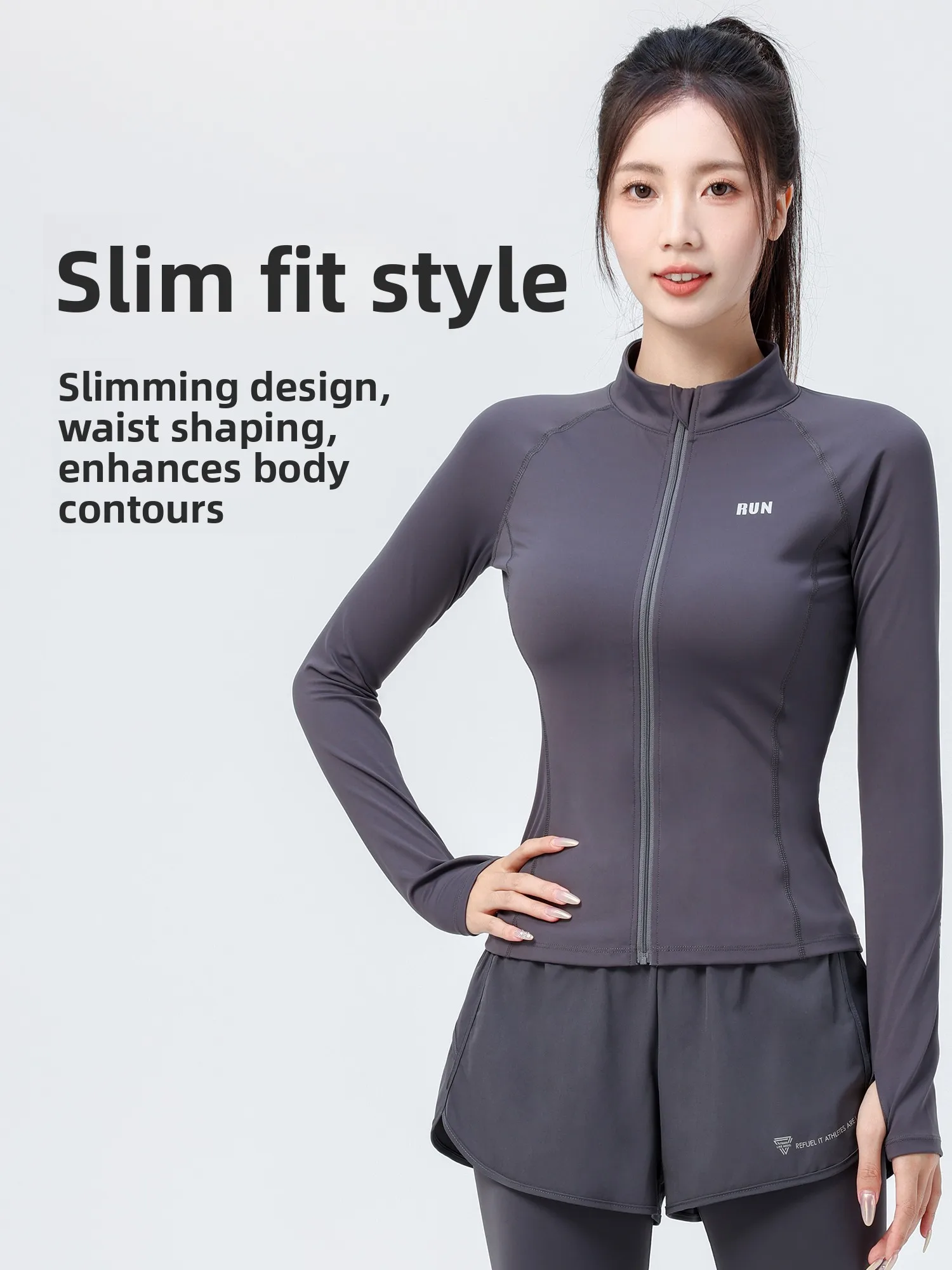 

Autumn Winter Slim Fit Sport Jaet Women's New Qui Dry Fitn Top Profional Weight Loss Zipper Running Training Wear