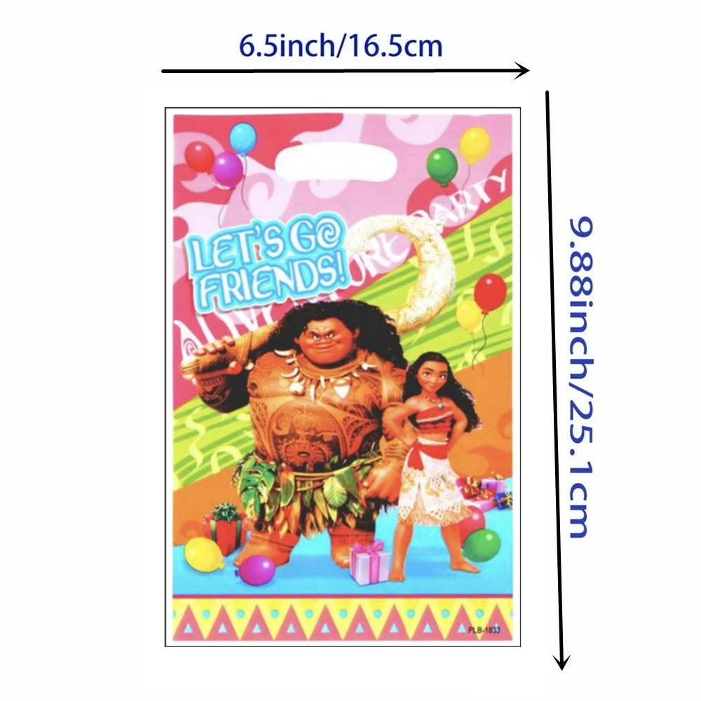 Disney Moana Birthday Party Decorations Princess Theme Candy Loot Bag Gift Bag Kids Girls Baby Shower Moana Maui Party Supplies