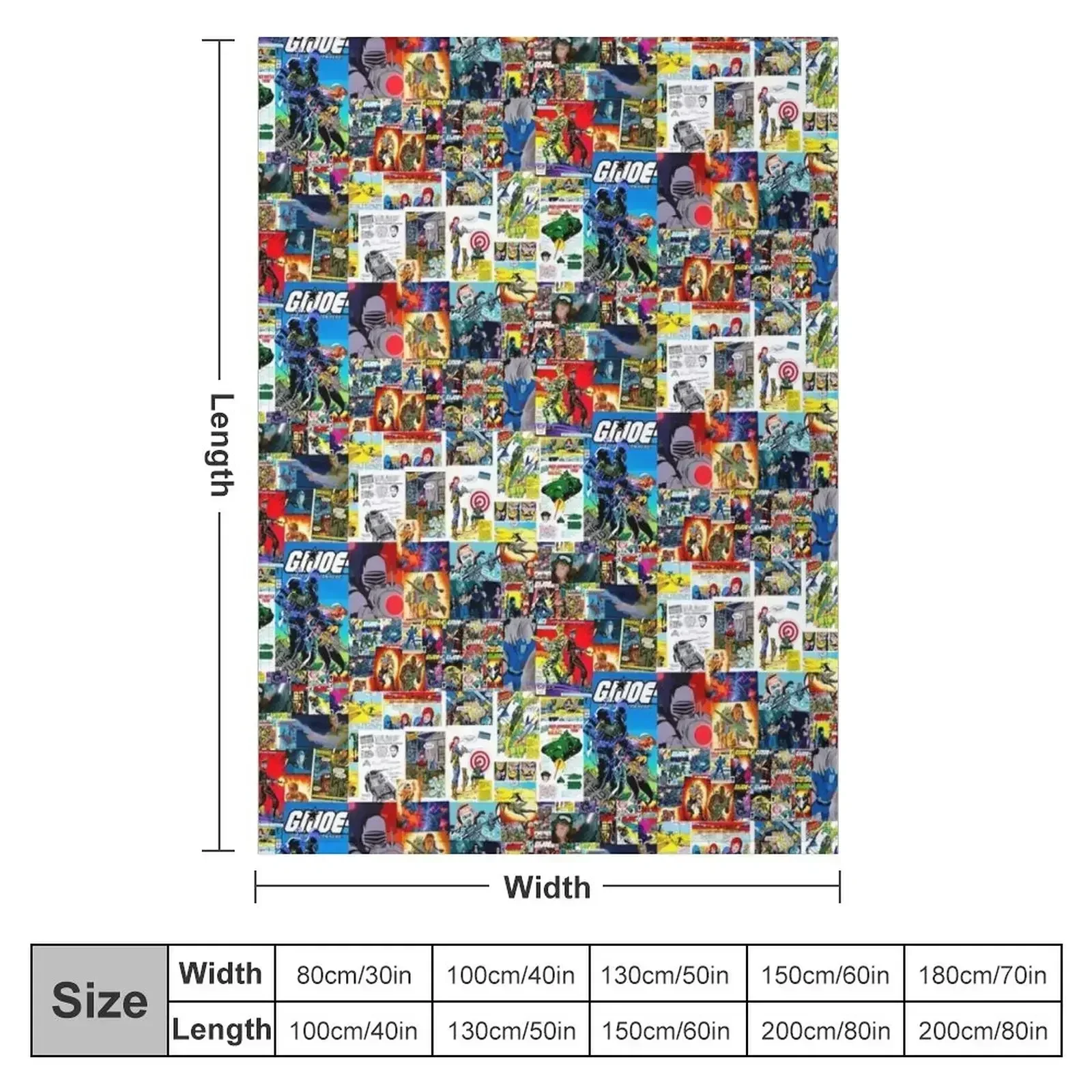 GI Joe in collage form Throw Blanket couch cozy soft plush fuzzy picnic outdoor blanket