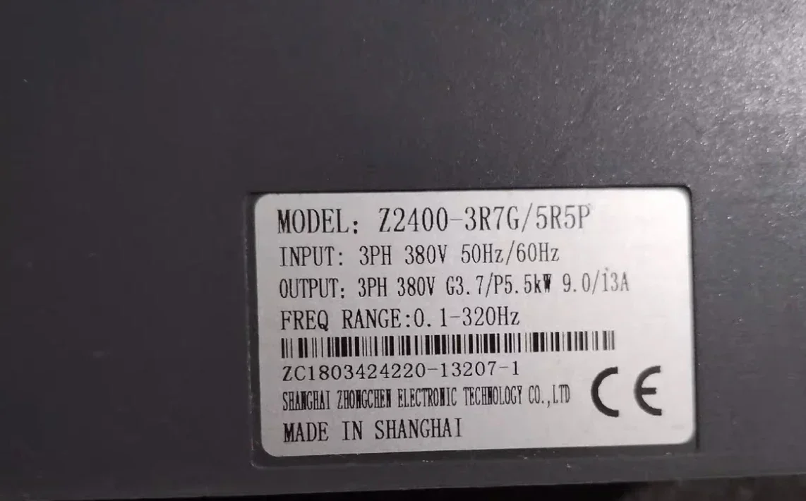 Used frequency converter, Z2400-3R7G-5R5P, Z2400 series, power 3.7 kw/5.5 kw, voltage 380V, normal function