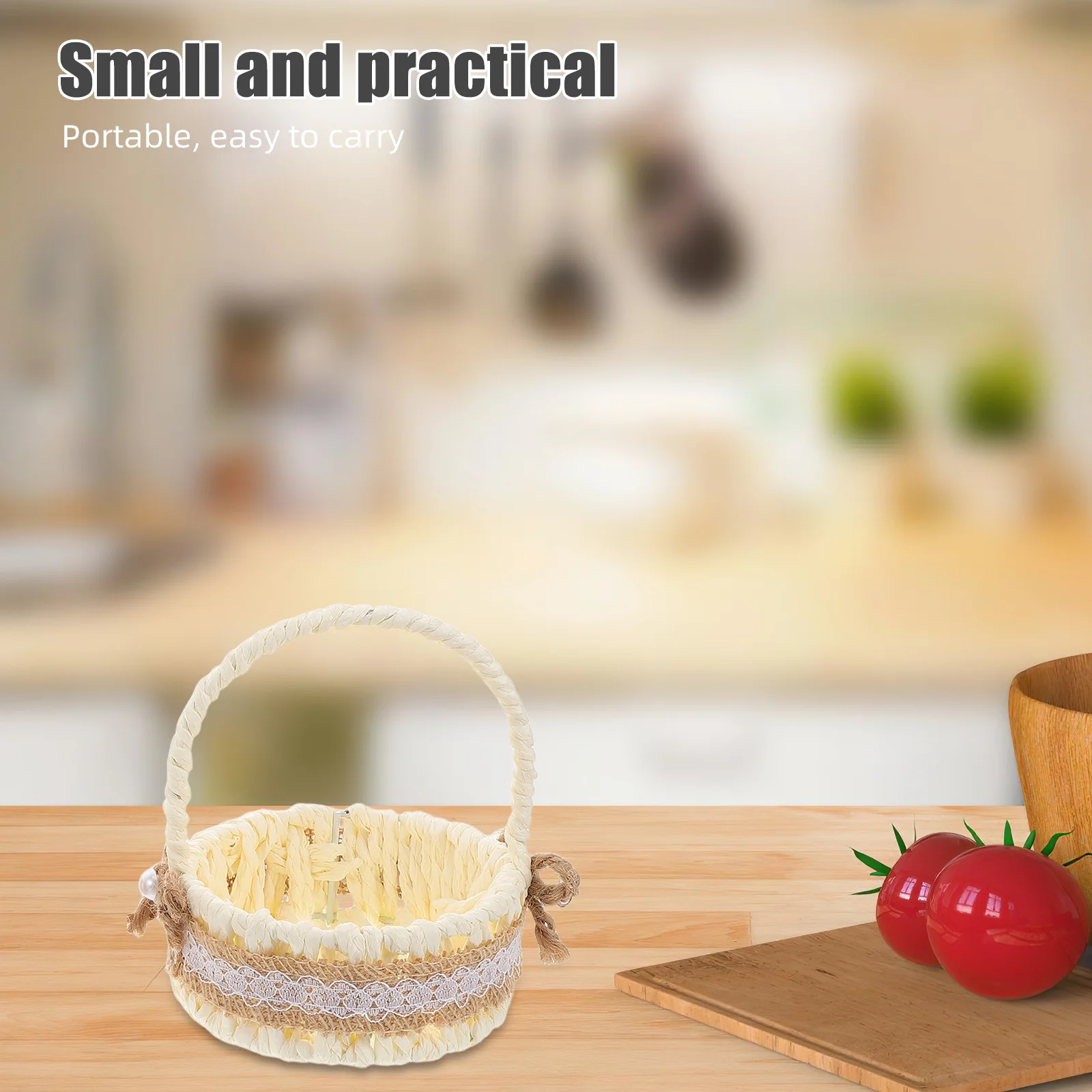 

2Pcs Mini Imitation Rattan Handwoven Storage Basket Portable Compact Decorative Baskets for Jewelry Crafts Home Decor Photo