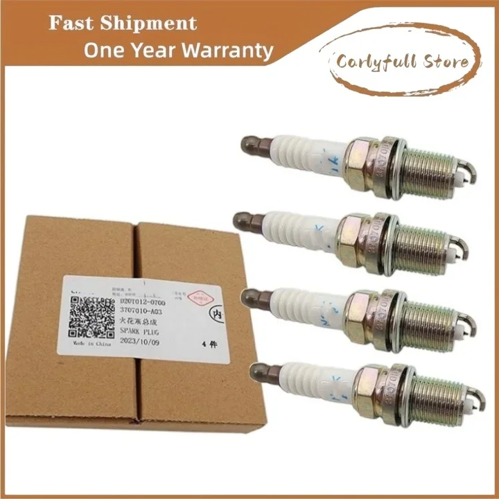 

4 Pcs/Set Spark Plugs 2.0T CHANGAN CS75PLUS/CS85/CS95/UNI-T/UNI-V/UNI-K Models D20T012-0700 / 3707010A03 / FR7KII332S