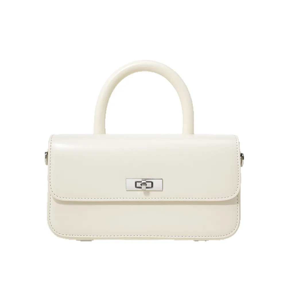 

Women's Genuine Leather Top Handle Handbag, Retro Crossbody Shoulder Bag with Detachable Strap for Daily Use