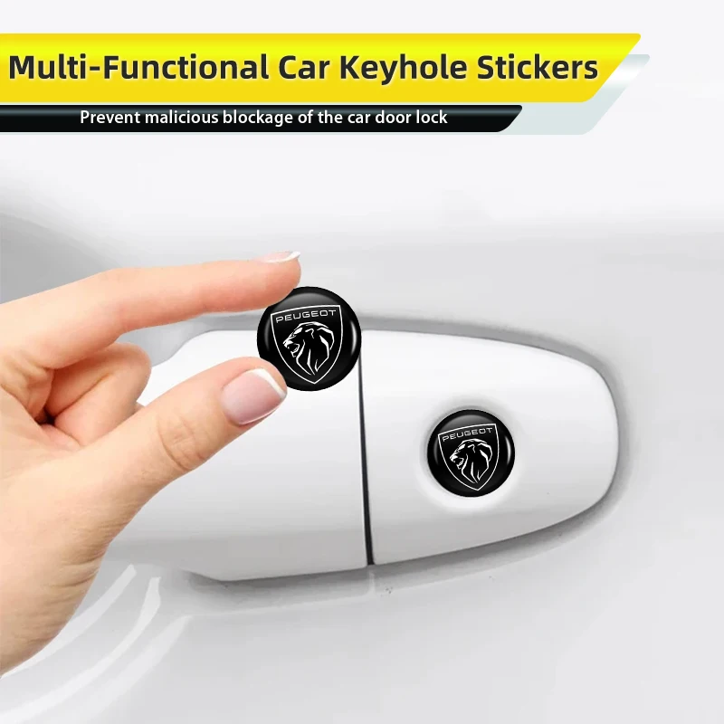 قفل باب السيارة ثقب المفتاح الغطاء الواقي ملصقات ثقب المفتاح الشارات اكسسوارات السيارات لبيجو 5008 408 308 2008 206 208 3008 2008 #5