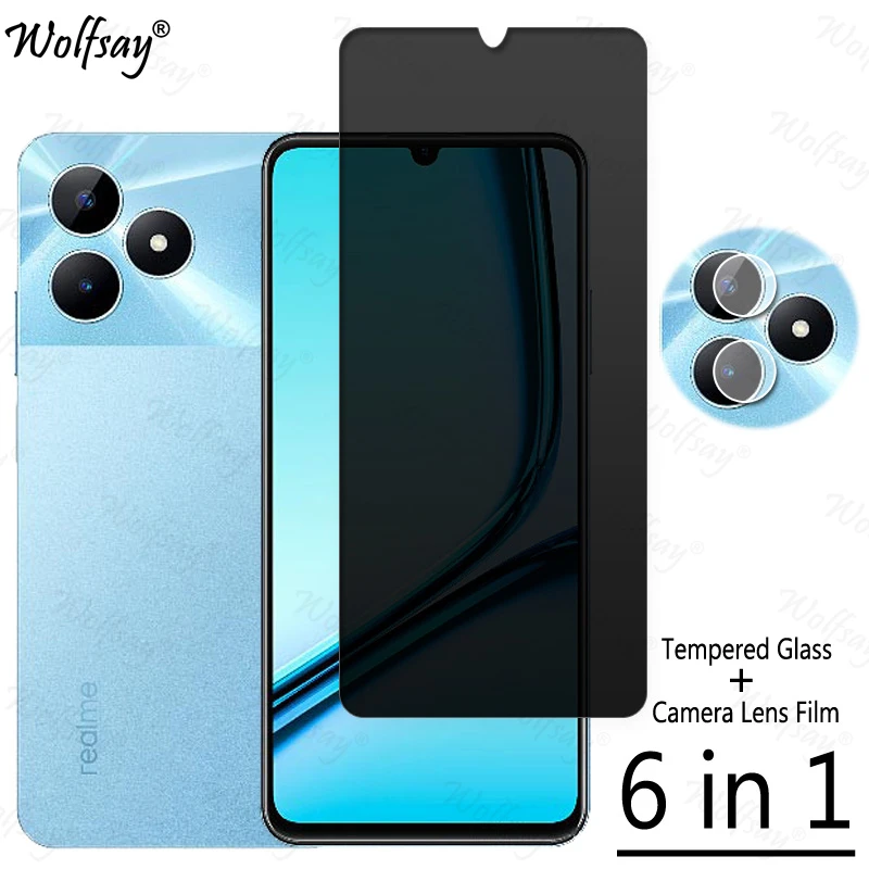 Privacy Screen Protector For Realme Note 50 Anti-Spy Tempered Glass For Realme Note 50 Camera Glass For Realme Note 50 Glass