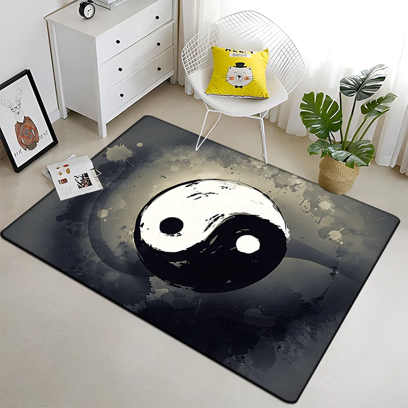 Chinese Yin Yang Tai Chi Carpet Living Room Carpet Home Decor Hallway Door Mat Bedroom Bedside Rugs Kitchen Non-slip Floor Mat