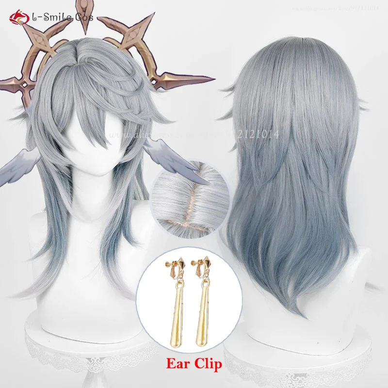 

HSR Sunday Cosplay Wig 52cm Grey Blue Gradient Wigs For Men Women Cosplay Anime Wig Heat Resistant Synthetic Hair Halloween