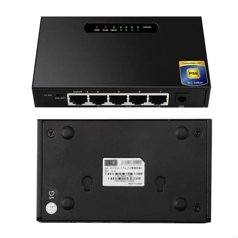 G8DB 5-ポートギガビットイーサネットスイッチホームネットワークハブ10/100/1000Mbps RJ45 OfficeWLANスプリッターサポートIEEE802.3/3U/3X POE