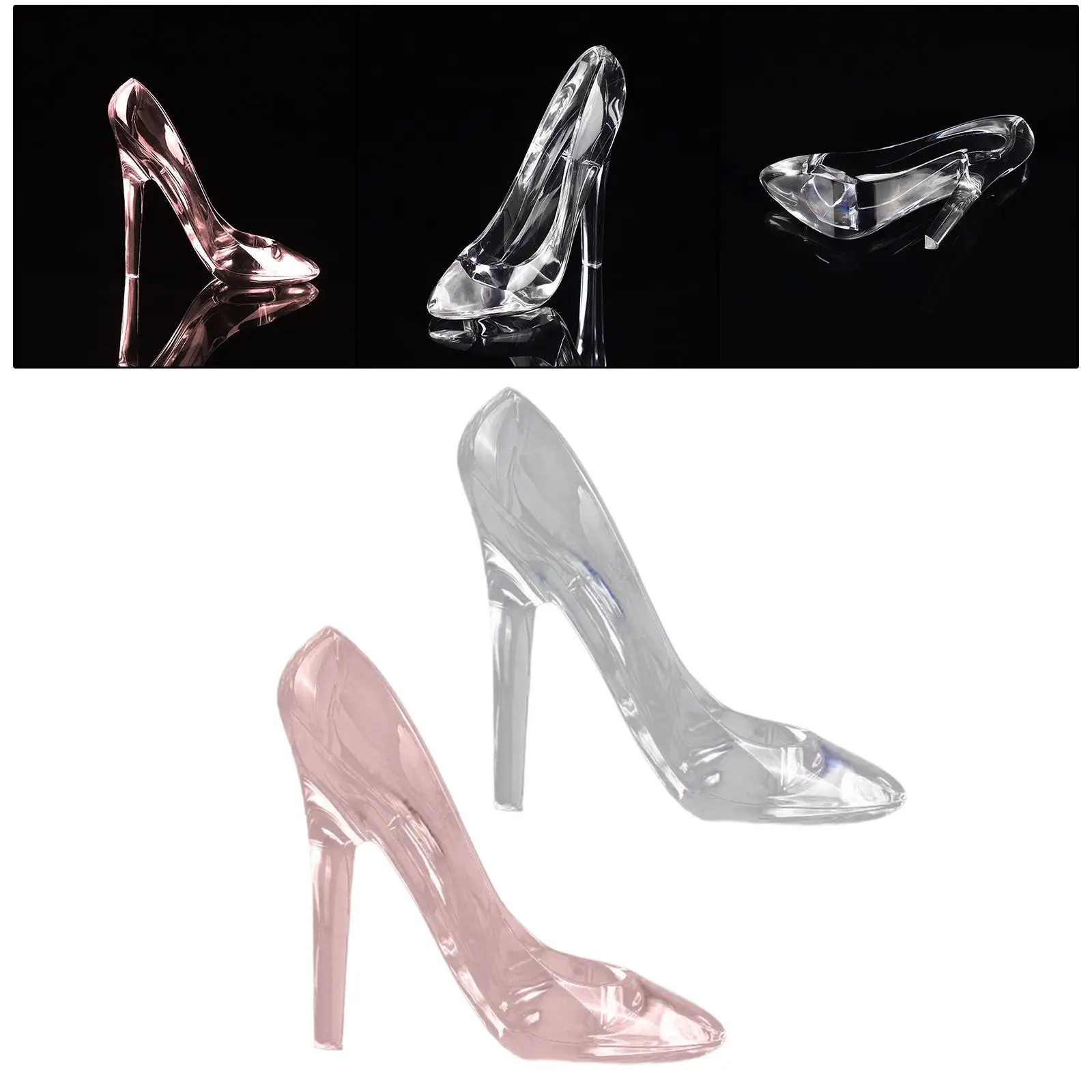 Transparent Princess Shoe Decor Acrylic Slipper Sculpture for Home Living Room Tabletop Wedding Centerpiece view 6