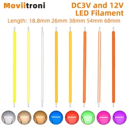5 stks DC 3 V 18.8/26/38mm Cob Led Gloeidraad 2200 k Wit Blauw Rood Roze Edison Lamp Onderdelen Lamp Gloeilamp Diodes