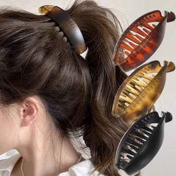 ฤดูร้อนสีดําขนาดเล็ก Hairpin แฟชั่นผมหางม้า Hairpin Minimalist ผู้หญิงสีทึบคลิปกล้วยสีทึบ Hairpin คลิปกล้วย