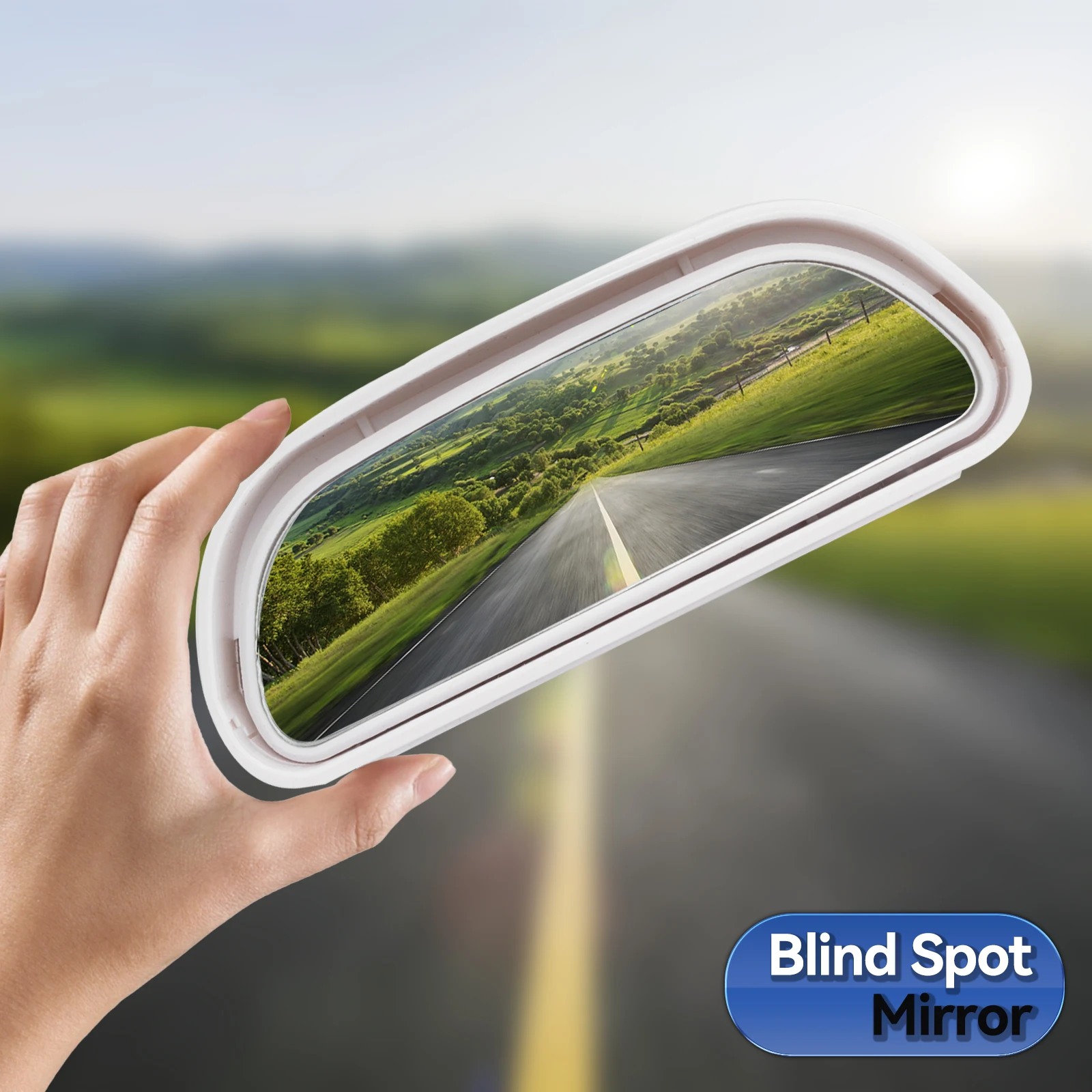 White Blind Spot Mirror Car Reverse Parking Wide Angle Convex Rear View Mirror 360Degree Stick On Rearview Auxiliary Accessories