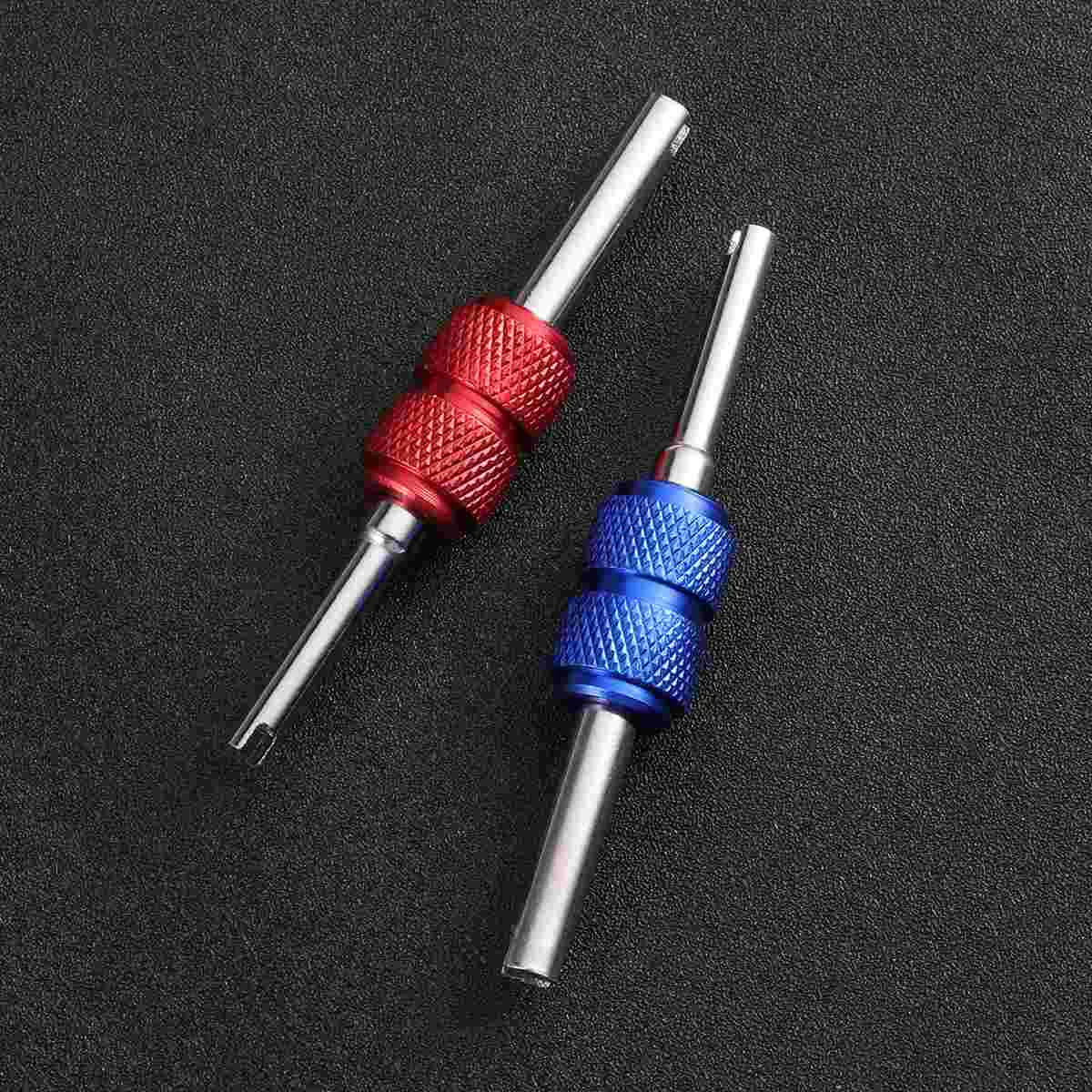 

2 Pcs Car Tire Stem Core Remover Tool Installer Repair Tool (Red + Blue) stem remover car stem removing tool