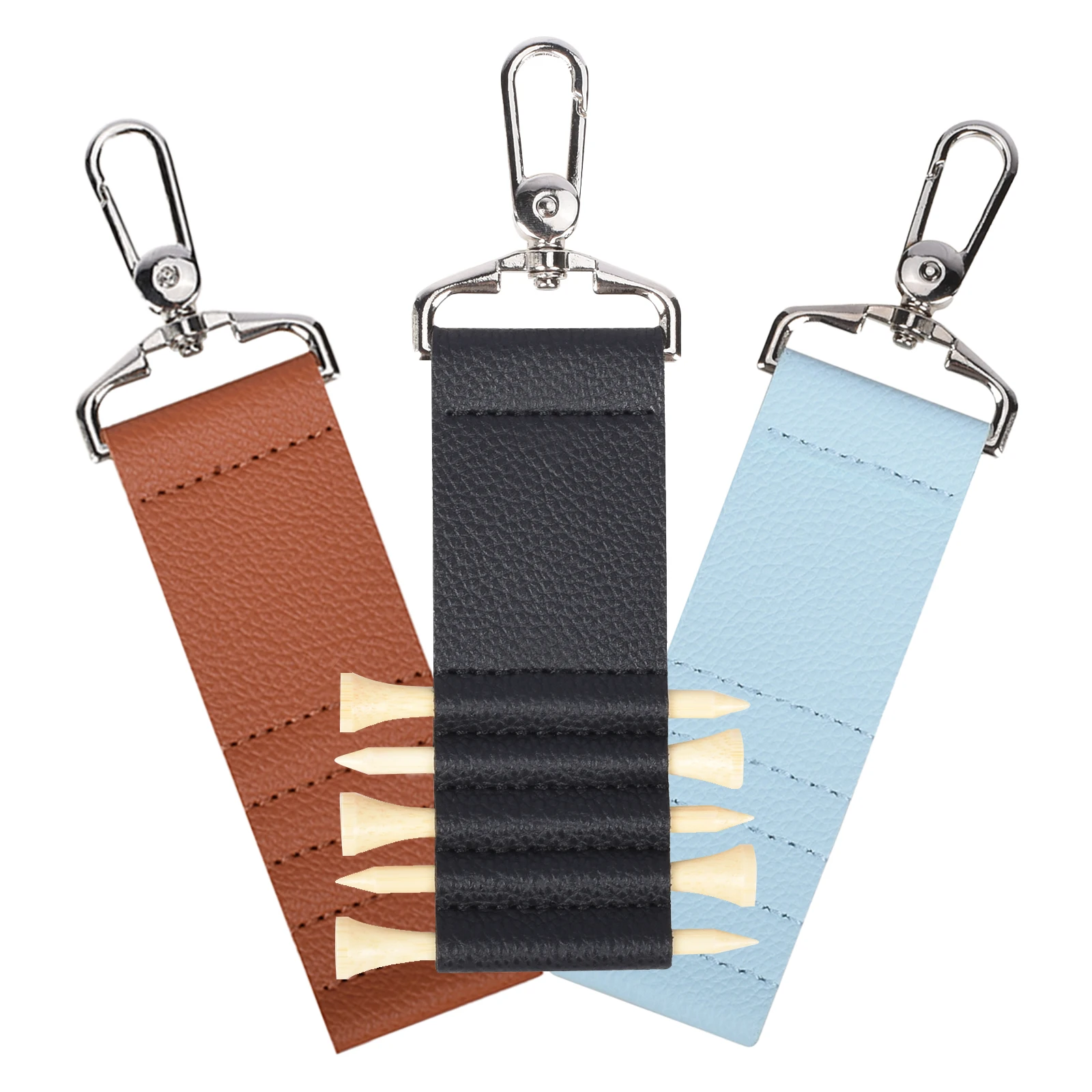 

Премиальный держатель для футболки для гольфа из искусственной кожи с зажимом для ремня Портативный органайзер для футболок для гольфа для мужчин и женщин, аксессуары для гольфа для удобного хранения футболок