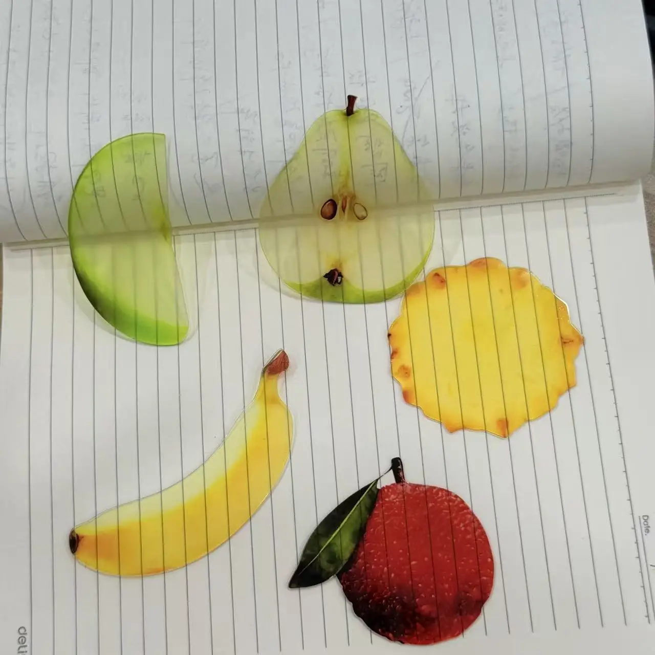 Delicate Transparent Acrylic Apple Bookmark Reading Mark Student Gift Premium Feeling Cute Grape Tomato Bookmarks